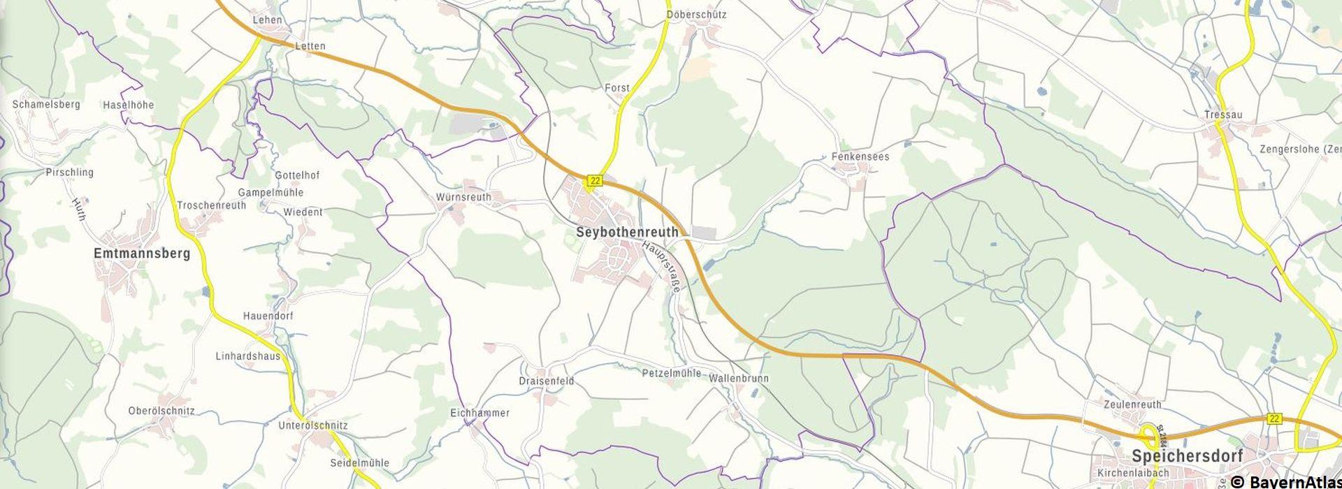 Gemeindekarte Seybothenreuth aus dem Bayern Atlas